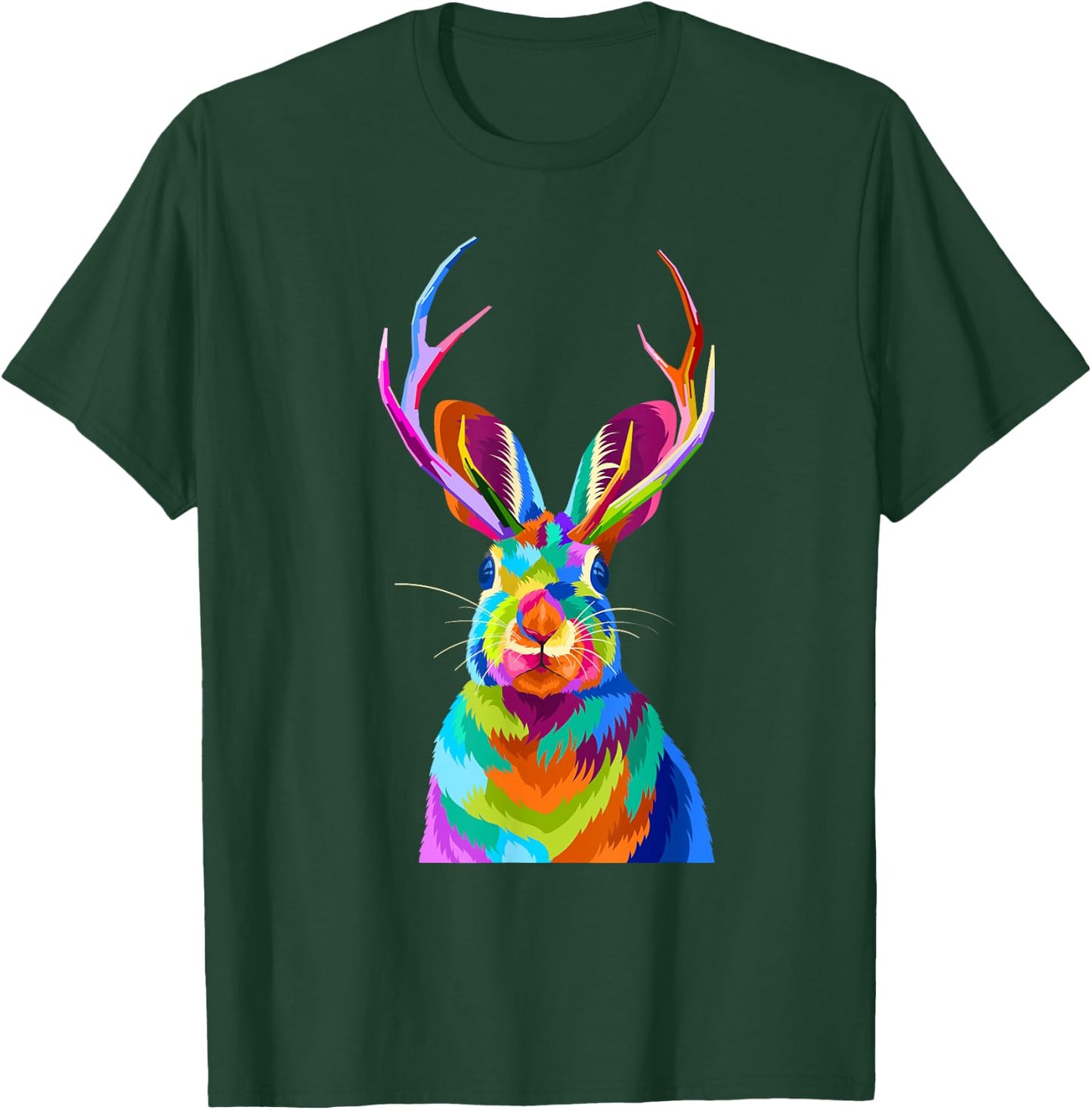 Retro Vintage Jackalope Fun Cute Rabbit Animal Lover Graphic T-Shirt - T-Shirt | Forest