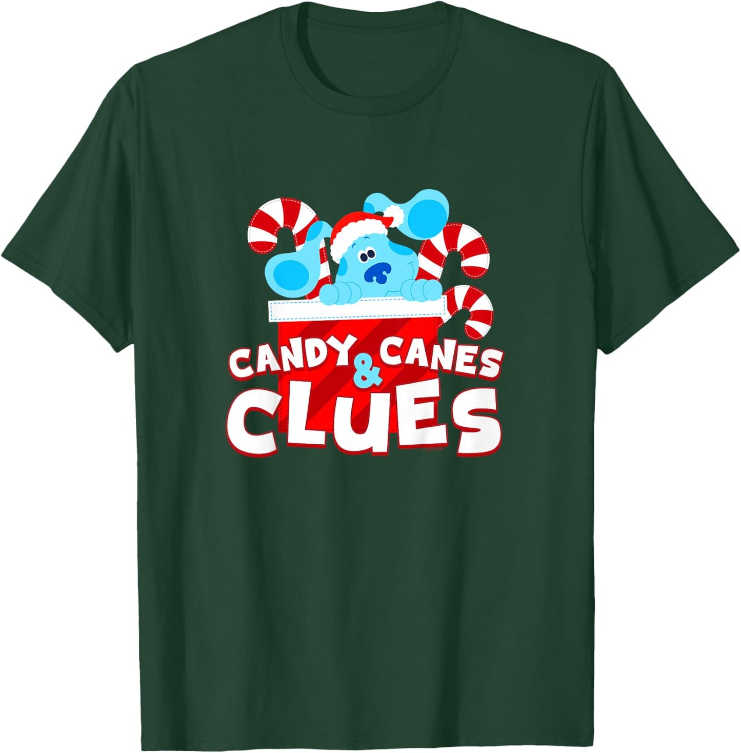 Kids Blue's Clues and You Candy Canes and Christmas Clues T-Shirt - T-Shirt | Forest