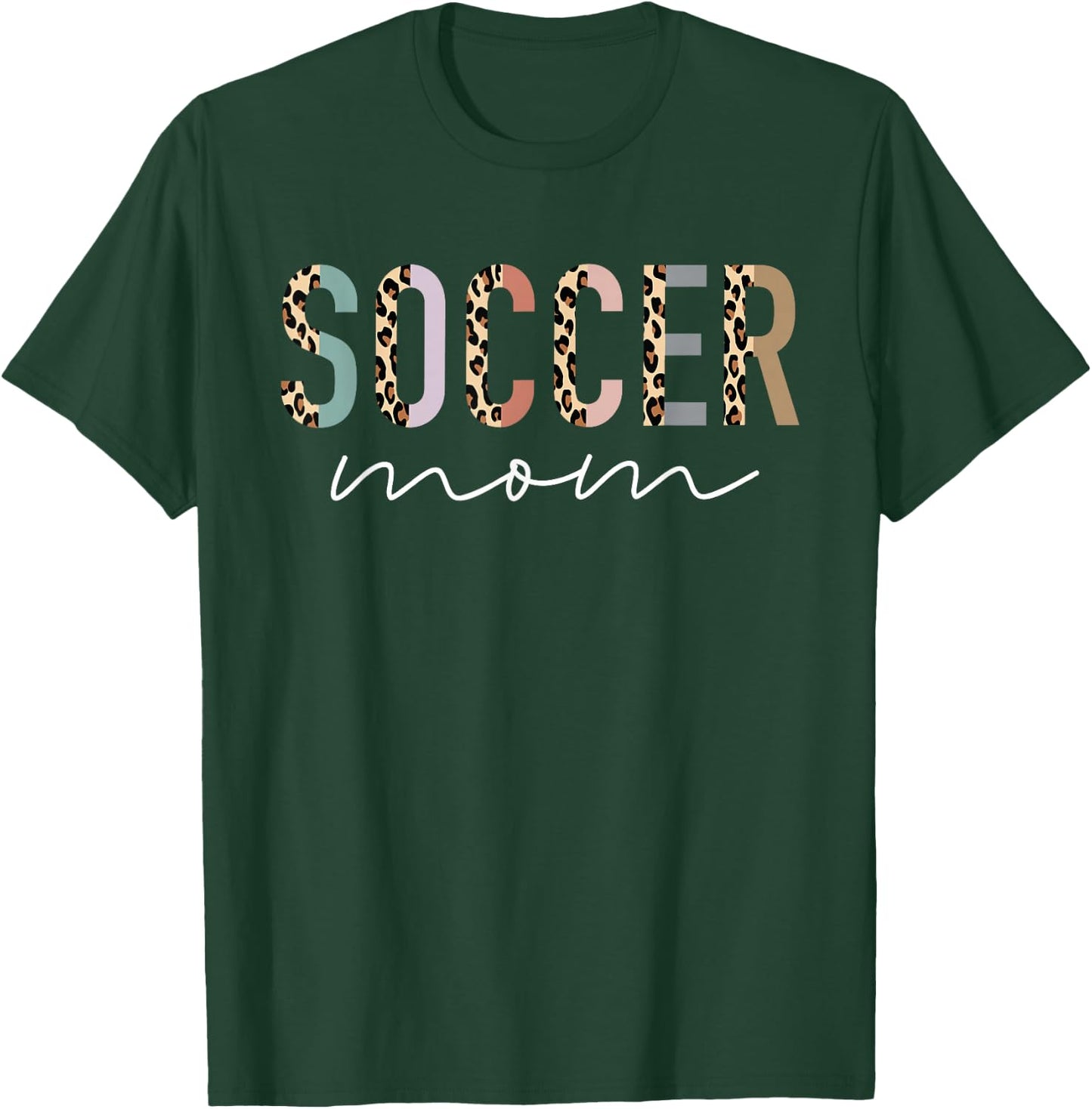 Soccer Mom Gifts Leopard Print Soccer Mama Mother's Day T-Shirt - T-Shirt | Forest