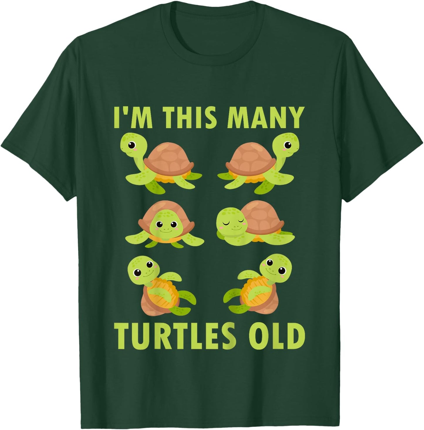 Kids 6 Year Old Boy Sea Turtles Old 6th Birthday Kids T-Shirt - T-Shirt | Forest