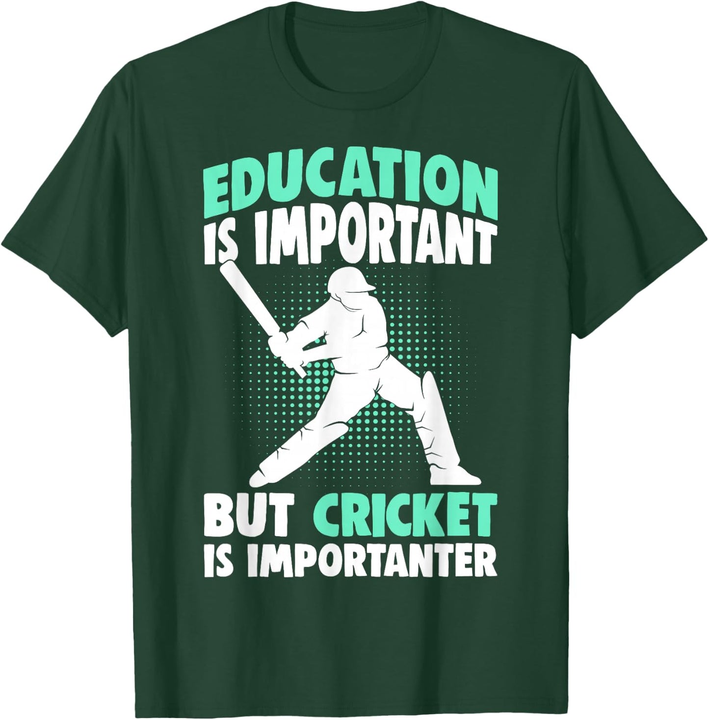 Cricket Player Boys Kids T-Shirt - T-Shirt | Forest