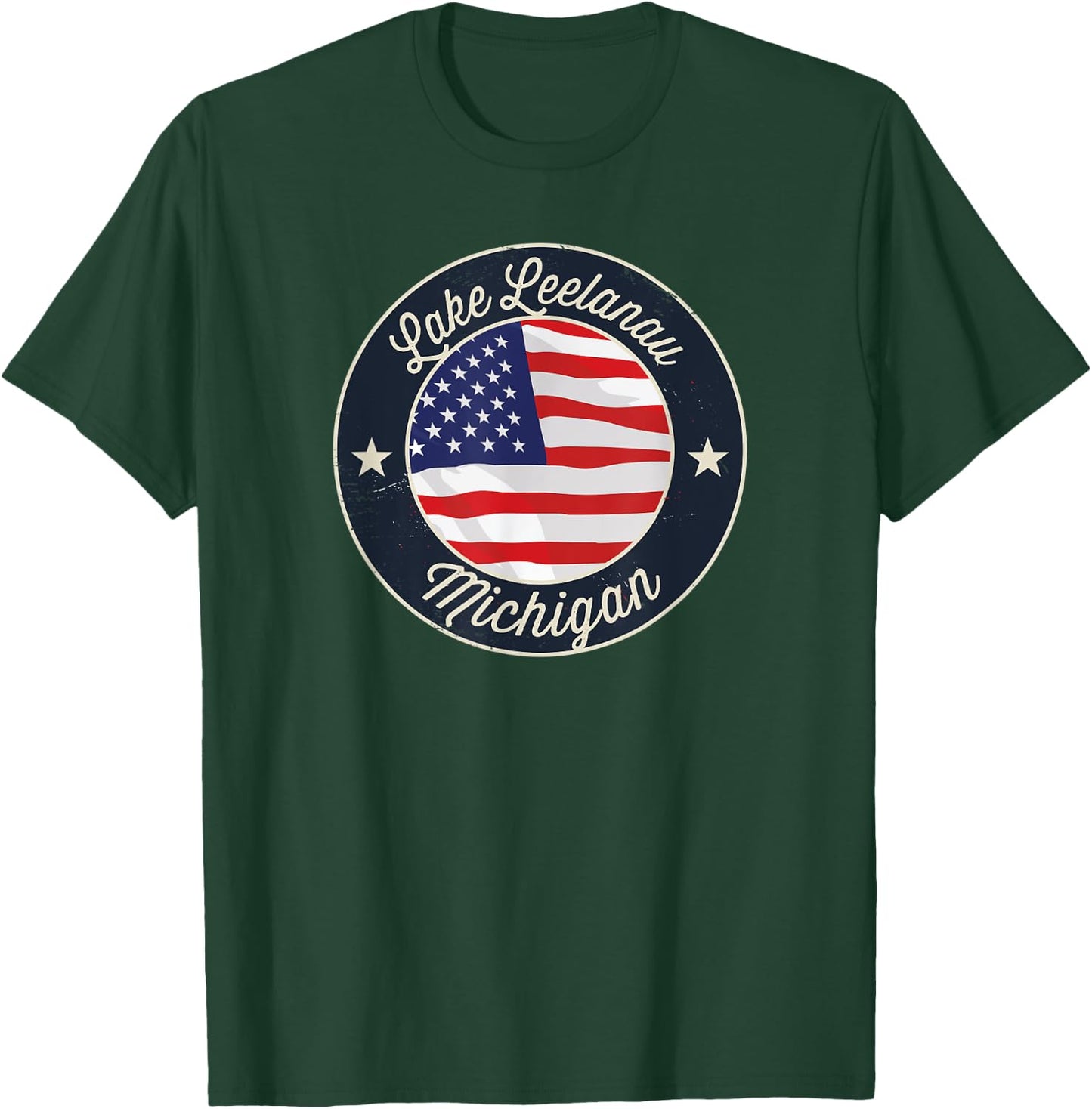 Lake Leelanau - Patriotic Michigan Souvenir Kids Men T-Shirt - T-Shirt | Forest