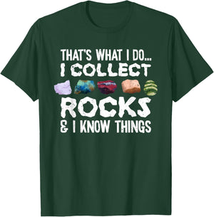Rock Collector Gifts, Geology Lover Gifts -Adults, Kids Short Sleeve Black Rock Themed T-Shirt - T-Shirt | Forest