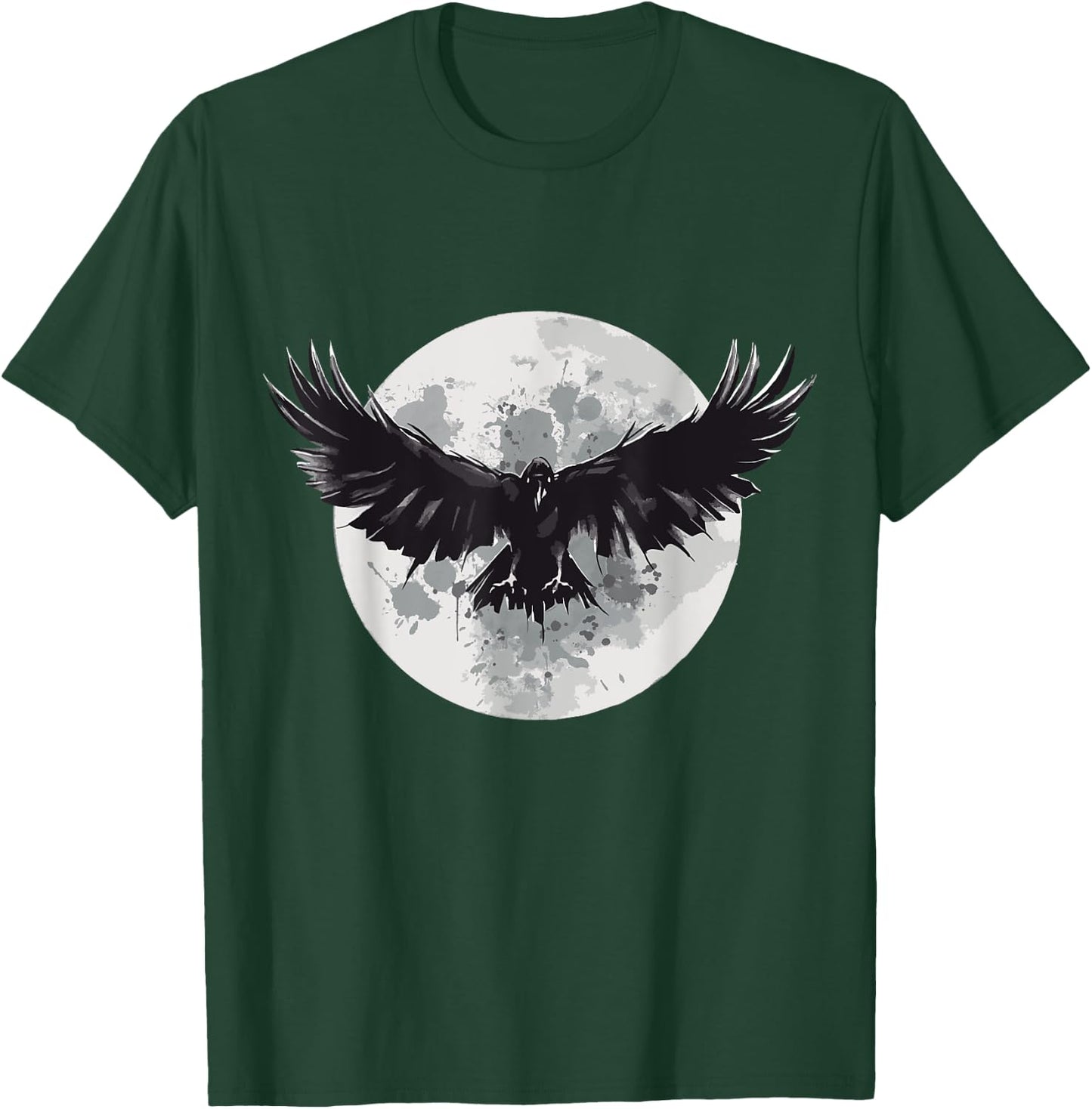 Raven animal print animal lovers crow design animals moon T-Shirt - T-Shirt | Forest
