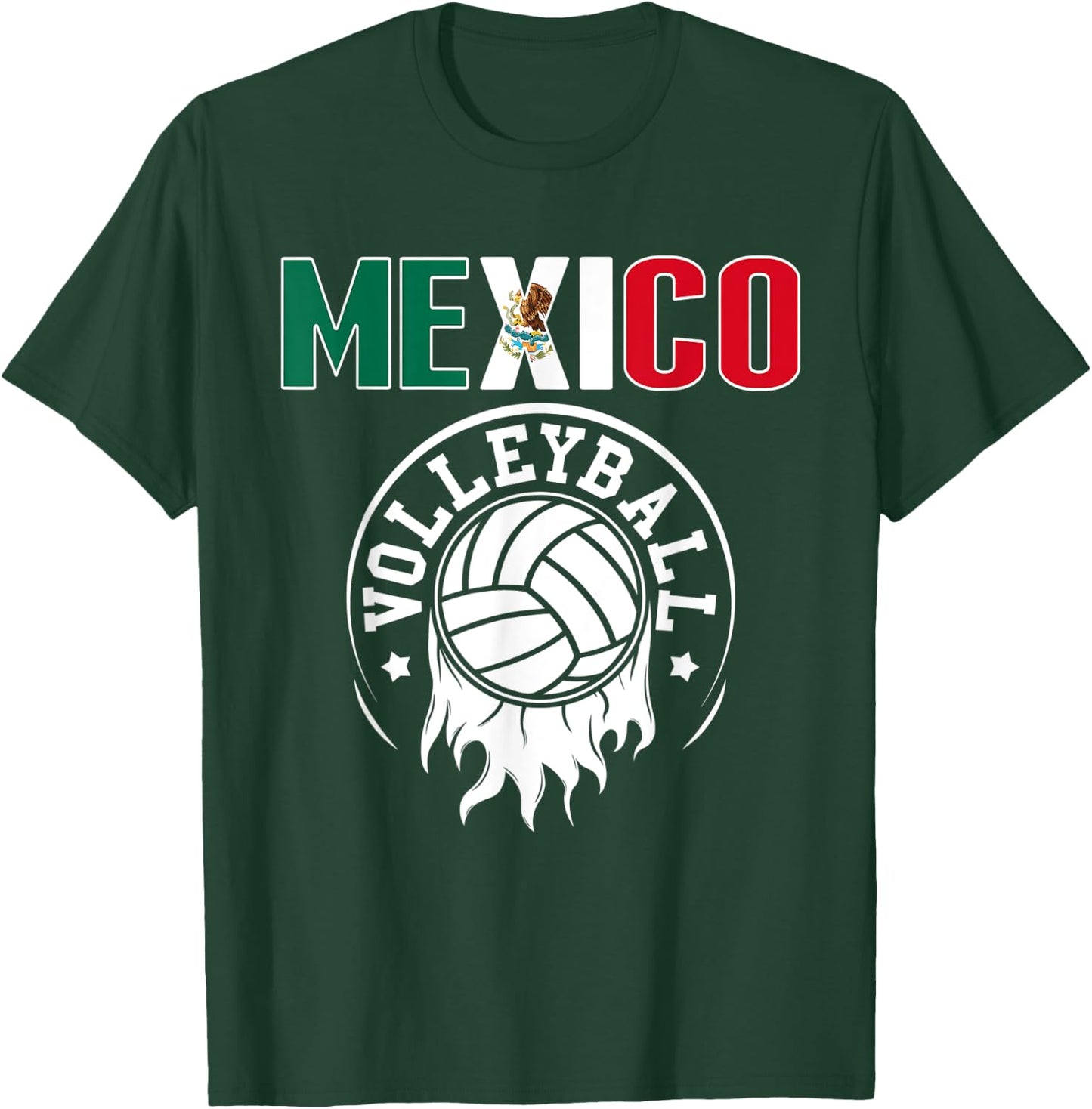 Proud Mexico Volleyball Fans Jersey - Mexican Flag Sports T-Shirt - T-Shirt | Forest