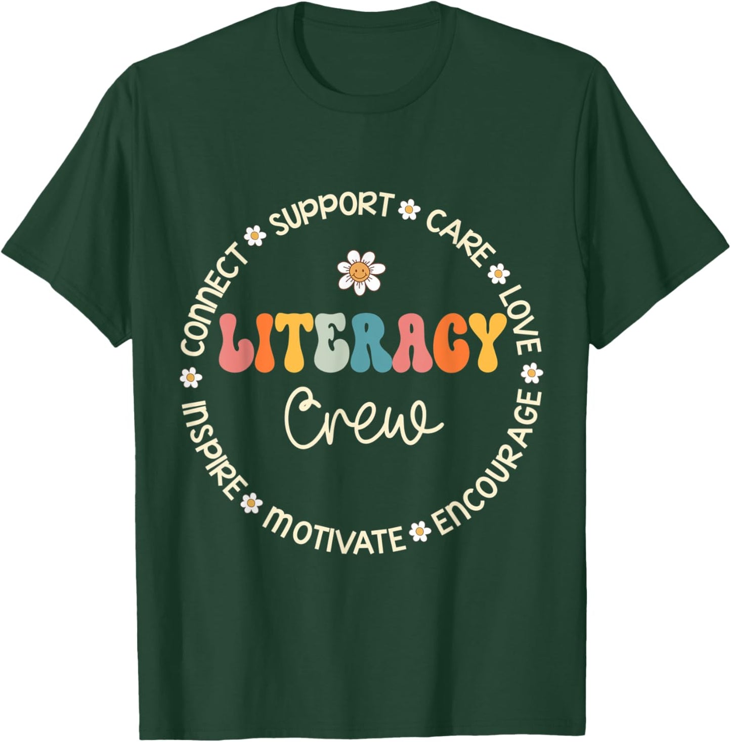 Literacy Crew Appreciation Week Back to School T-Shirt - T-Shirt | Forest