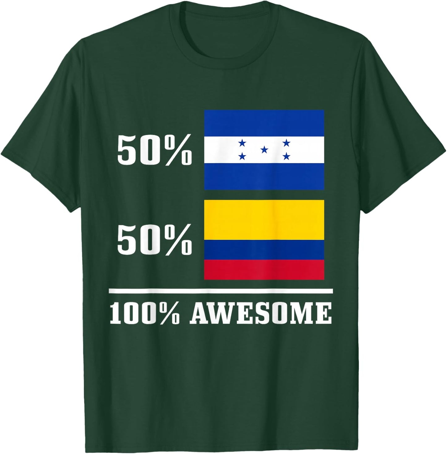 Honduras Colombia Colombian Honduran Flag Pride Heritage T-Shirt - T-Shirt | Forest
