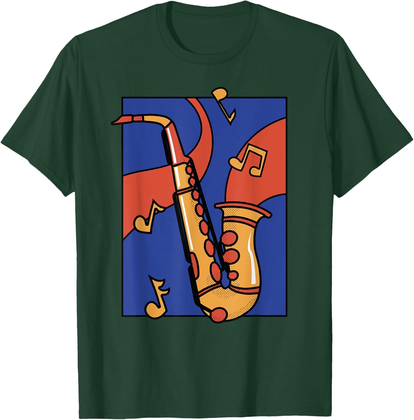 Colourful Saxophone Comic Art Graphic Women Children T-Shirt - T-Shirt | Forest