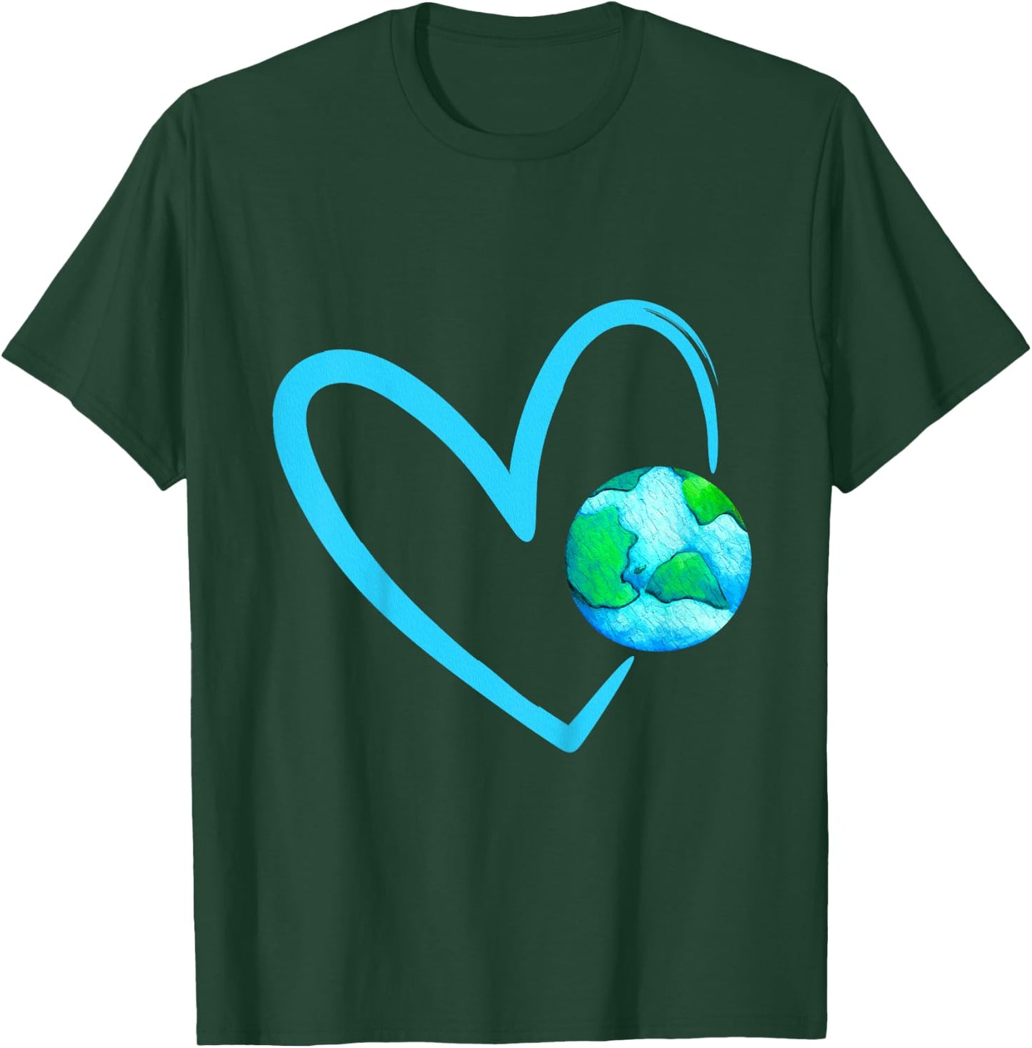 Girls Earth Day with Heart Cute Happy Earth Day 2023 Kids T-Shirt - T-Shirt | Forest