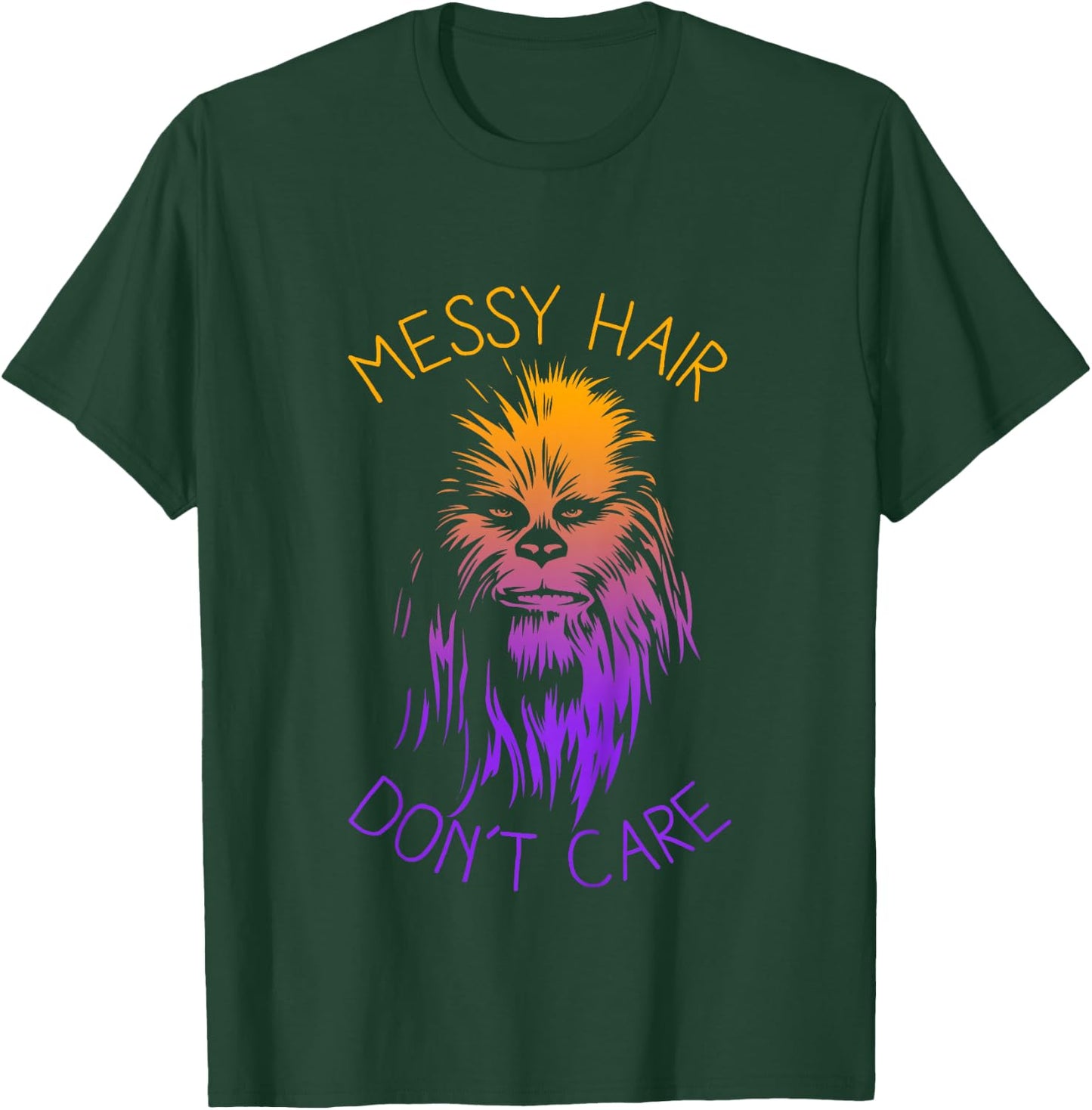 Kids Star Wars Classic Rainbow Chewbacca Messy Hair Don't Care T-Shirt - T-Shirt | Forest