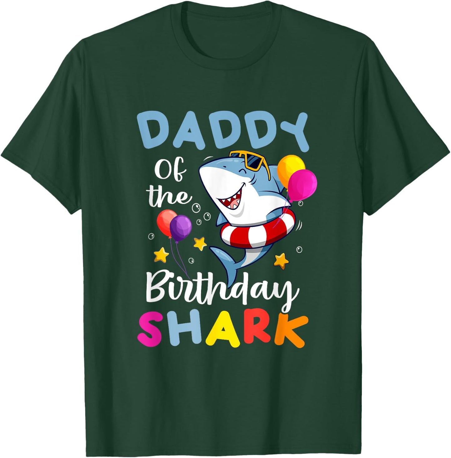 Daddy of the Shark Birthday Dad Matching Family Father Dada T-Shirt - T-Shirt | Forest