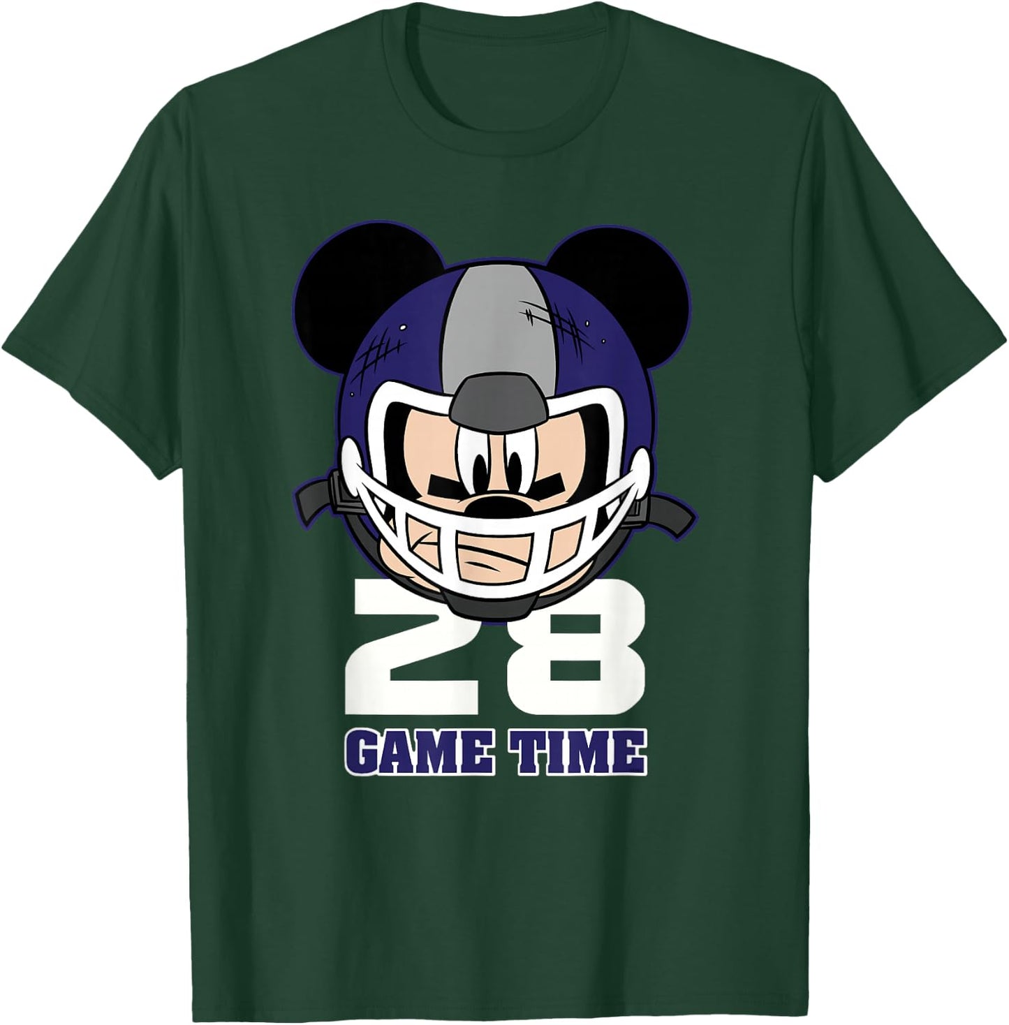 Disney Mickey Mouse Football #28 Game Time Sports T-Shirt - T-Shirt | Forest