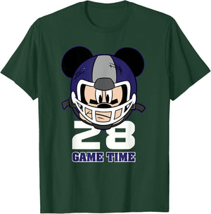 Disney Mickey Mouse Football #28 Game Time Sports T-Shirt - T-Shirt | Forest