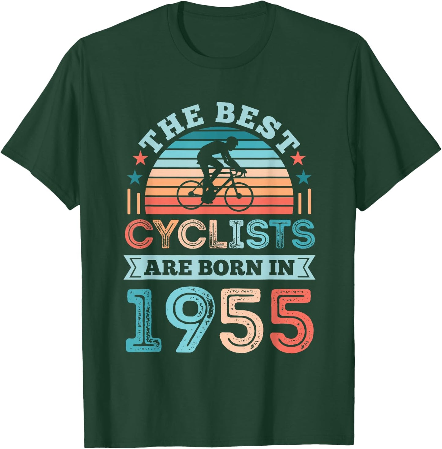 The best Cyclist born in 1955 70th Birthday Cycling Gifts T-Shirt - T-Shirt | Forest