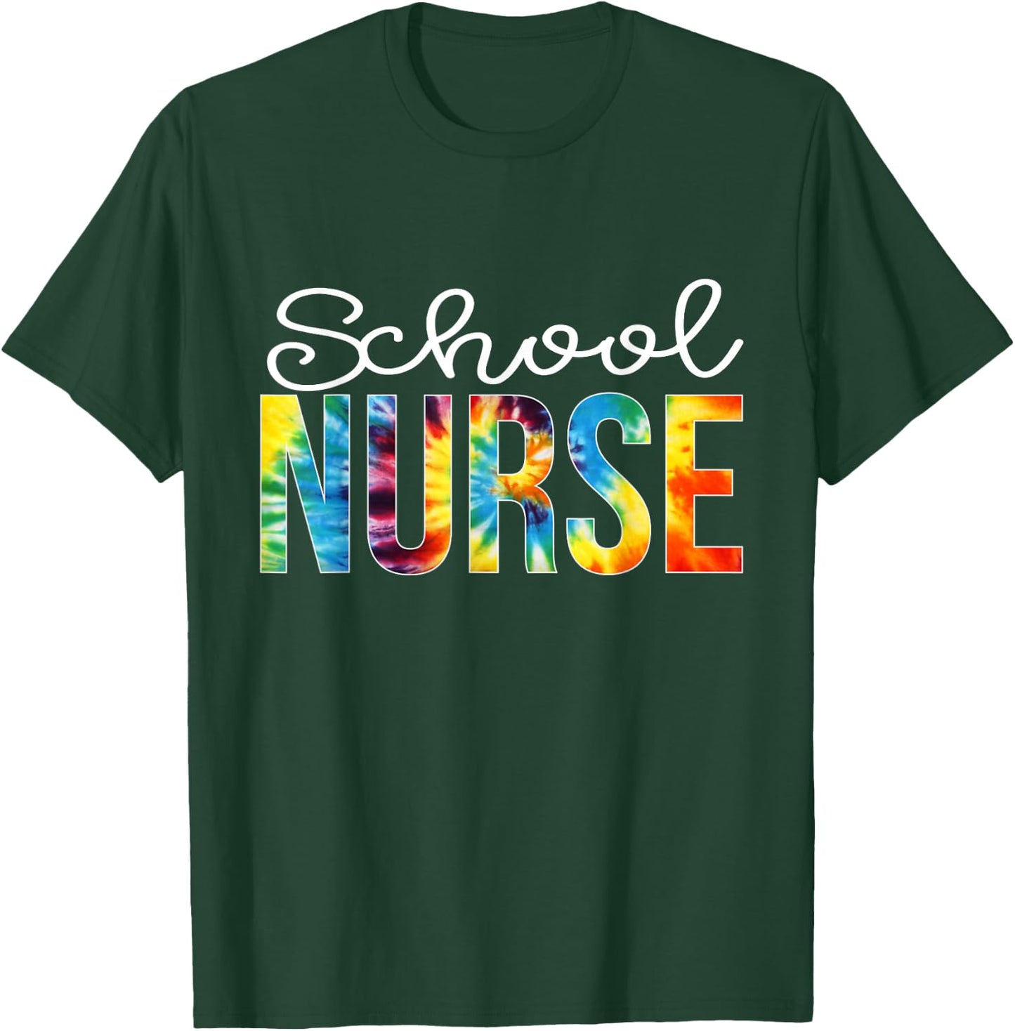School Nurse Tie Dye Shirt Hello Back To School For Boy Girl T-Shirt - T-Shirt | Forest