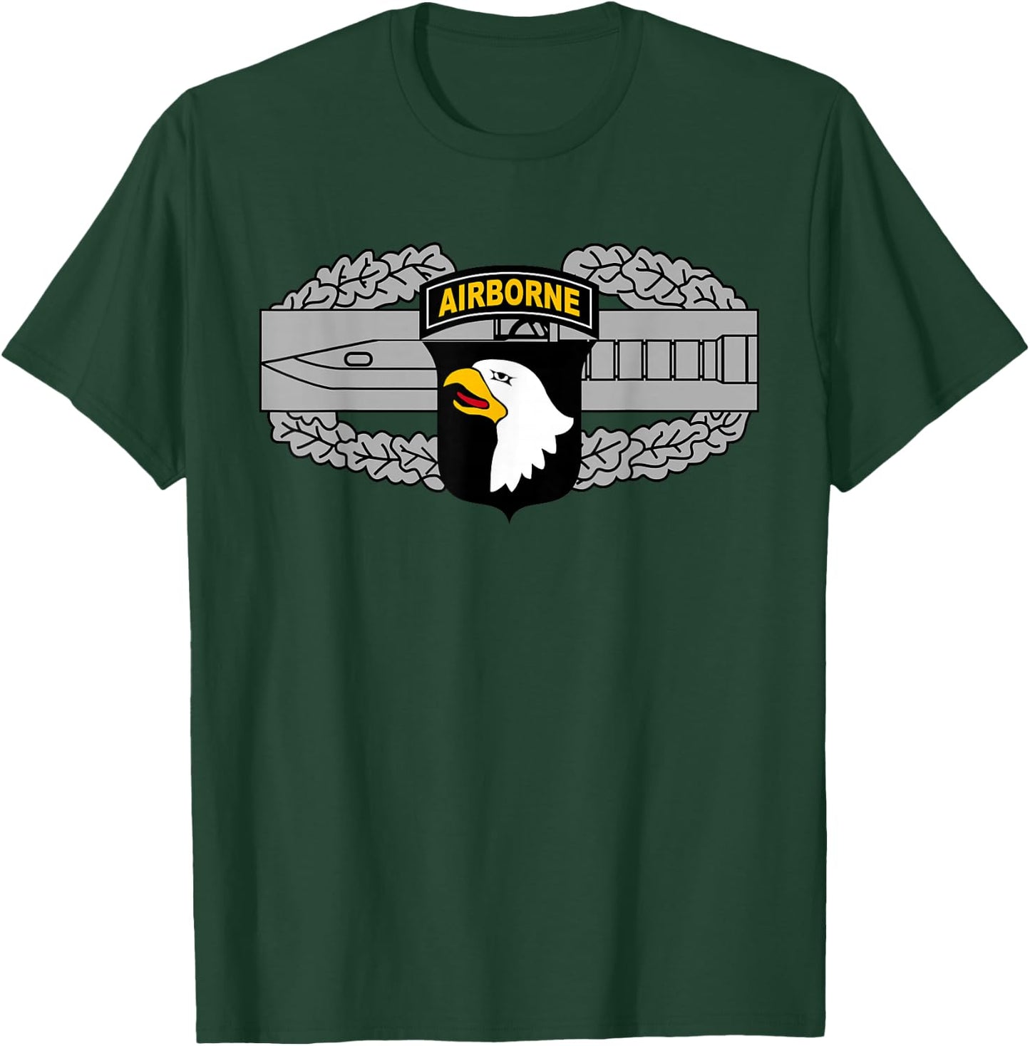 101st Airborne Patch - Combat Action Badge (CAB) T-Shirt - T-Shirt | Forest