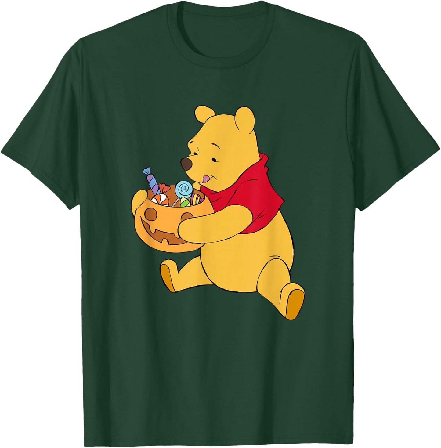 Disney Winnie The Pooh Halloween Pumpkin Candy Bowl T-Shirt - T-Shirt | Forest