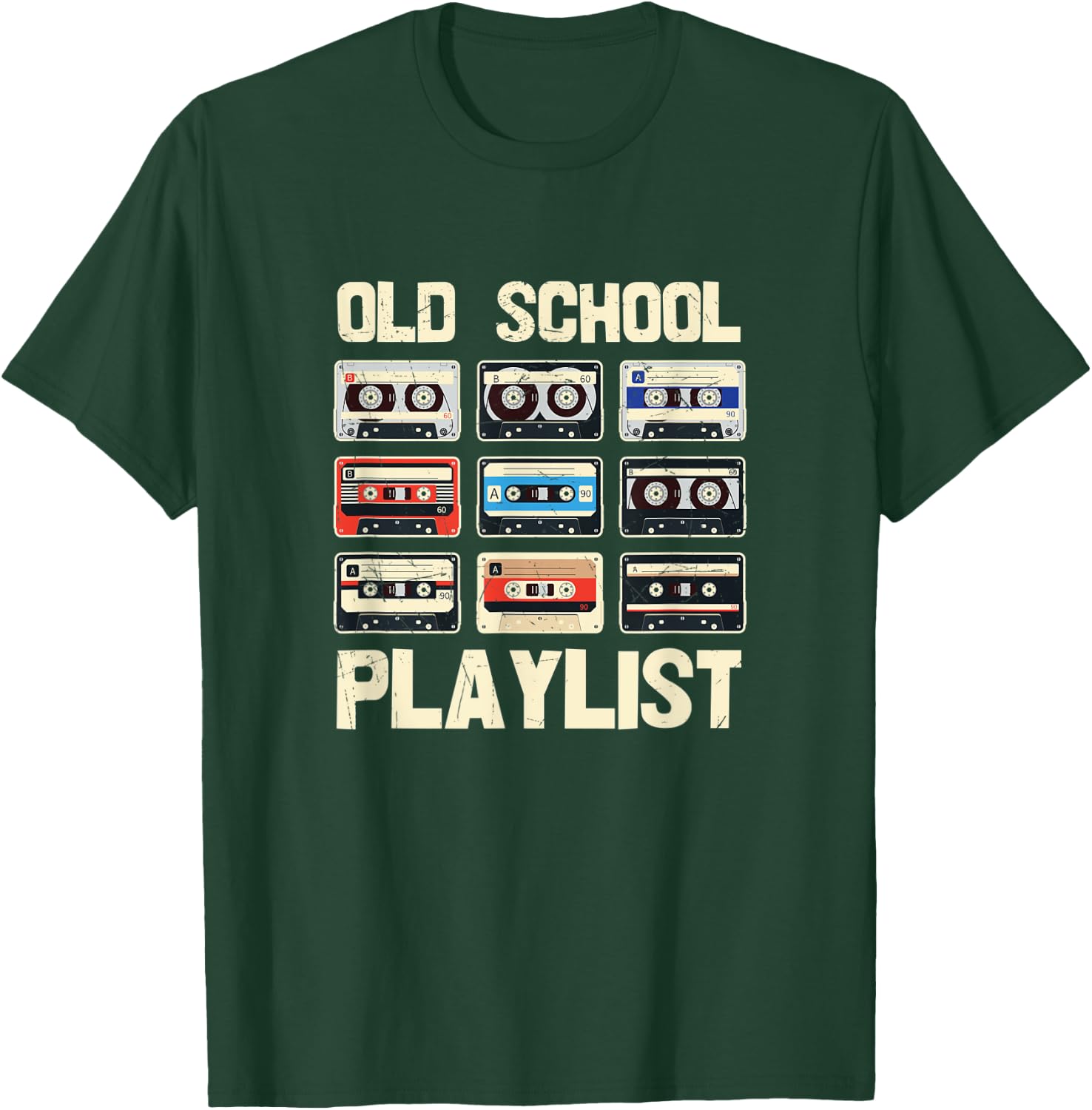 Old School Playlist Cassette Tapes 80s 90's Theme Party T-Shirt - T-Shirt | Forest