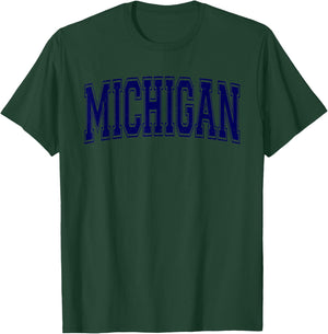 Michigan Varsity Sports Athletic Jersey Style T-Shirt - T-Shirt | Forest
