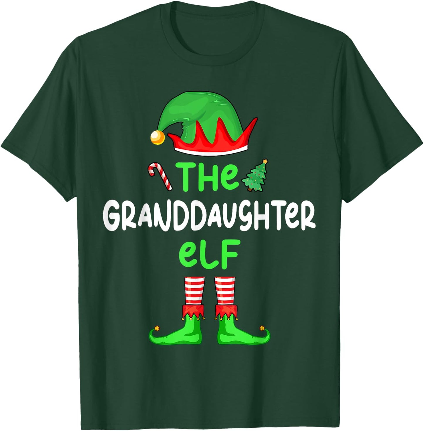 I'm The Granddaughter Elf Christmas Family Matching Pajama T-Shirt - T-Shirt | Forest