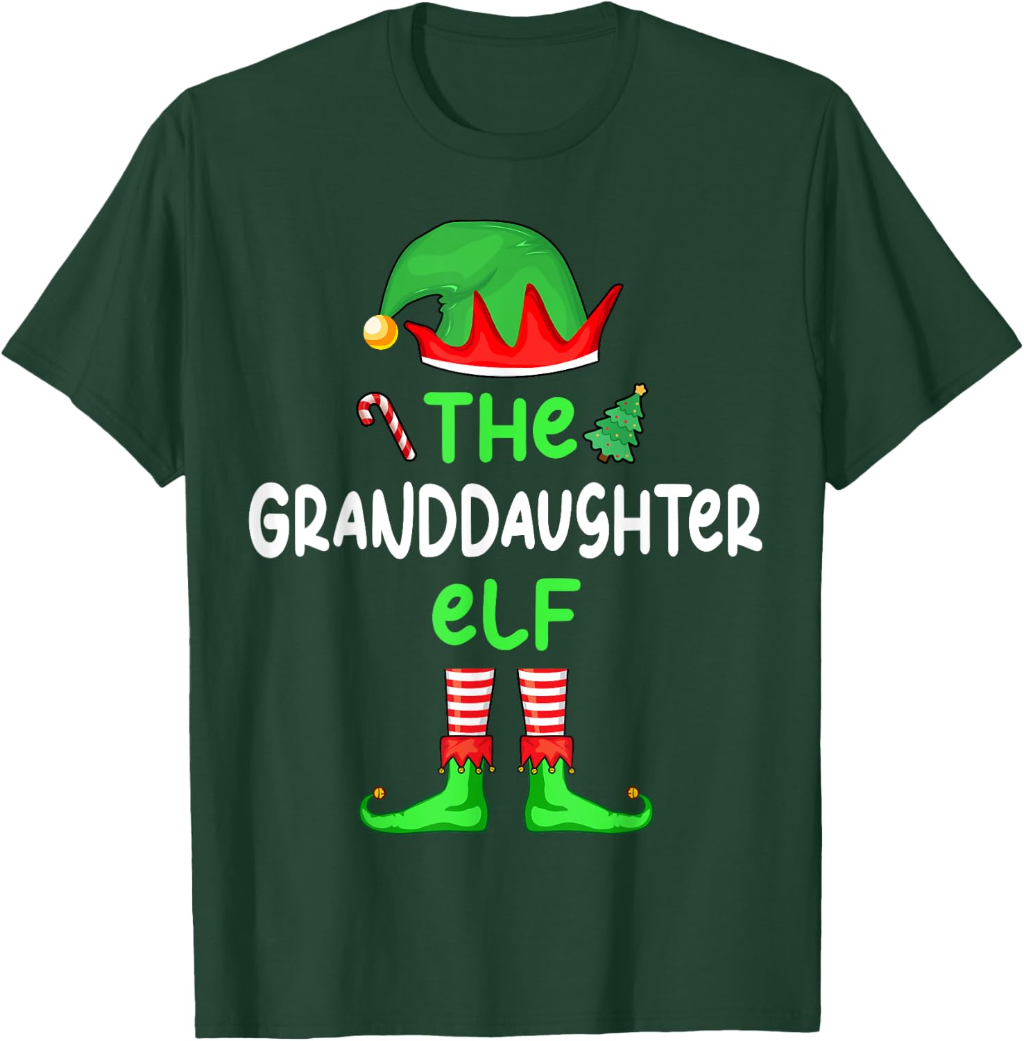 I'm The Granddaughter Elf Christmas Family Matching Pajama T-Shirt - T-Shirt | Forest