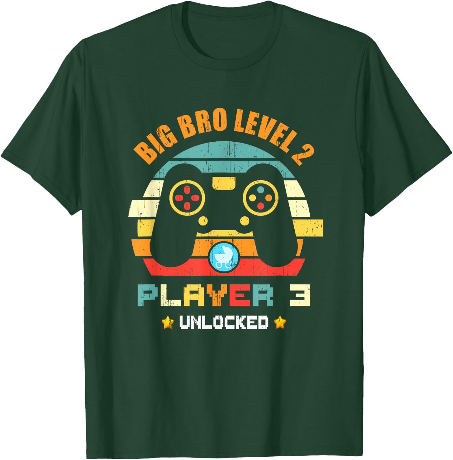 Big Bro Level 2 Player 3 Unlocked Gaming Big Brother Again T-Shirt - T-Shirt | Forest