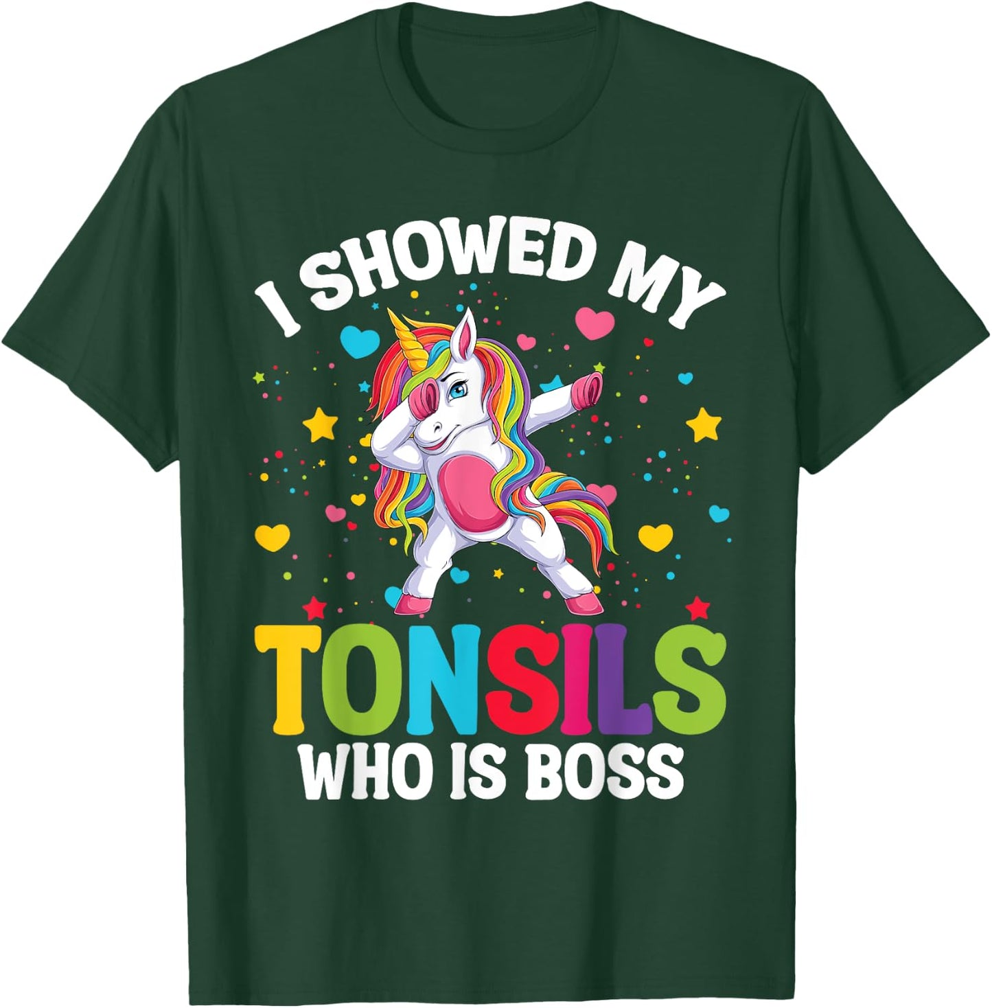 Tonsillectomy Recovery Kids Unicorn Tonsil Removal Surgery T-Shirt - T-Shirt | Forest