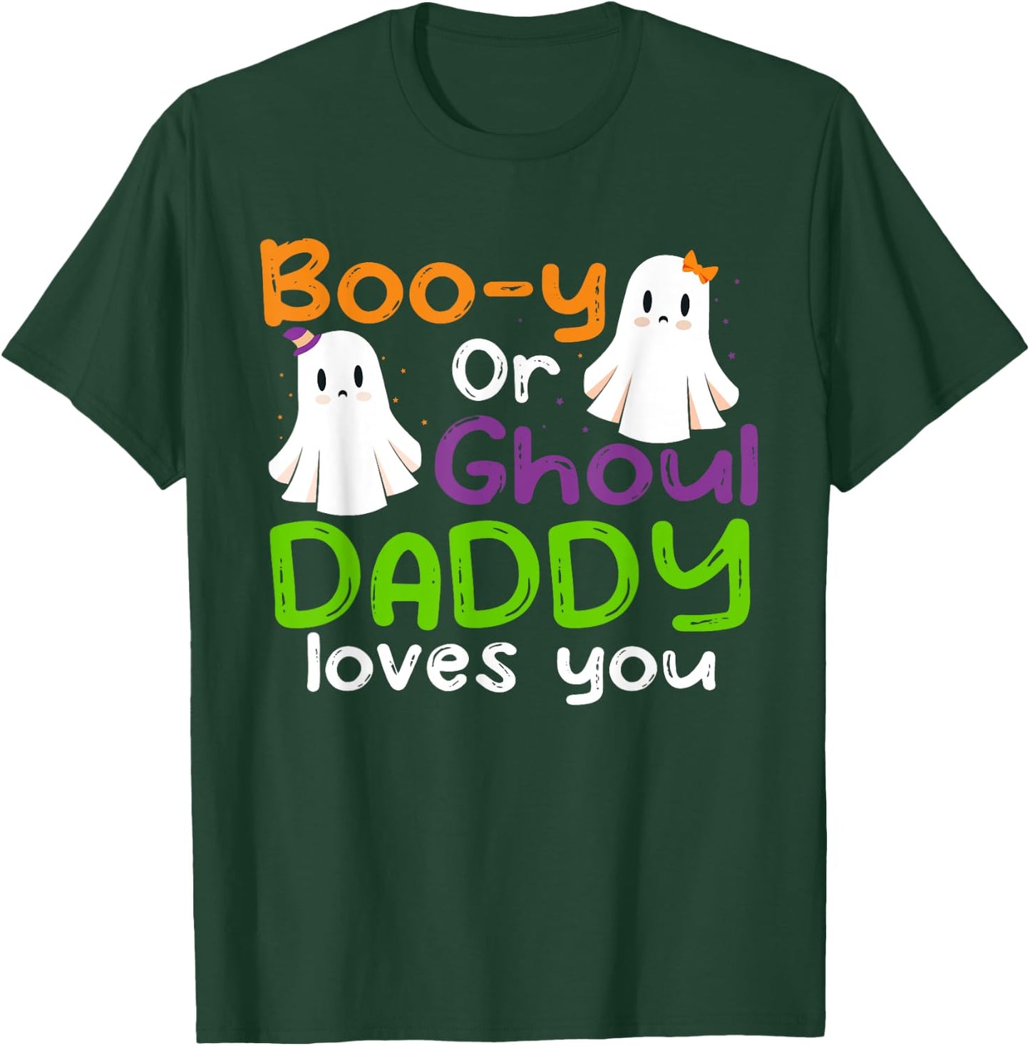 Halloween Booy Or Ghoul Daddy Gender Reveal baby shower T-Shirt - T-Shirt | Forest