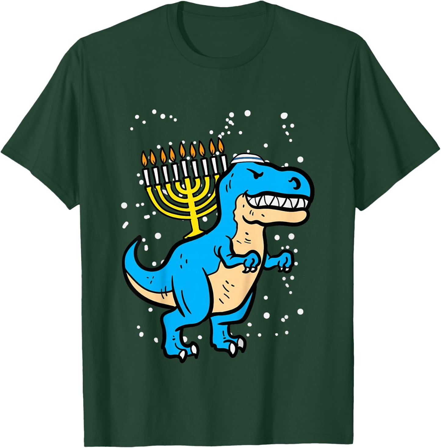 Kids Hanukkah Dino Menorah Chanukah Trex Toddler Boys Kids Youth T-Shirt - T-Shirt | Forest