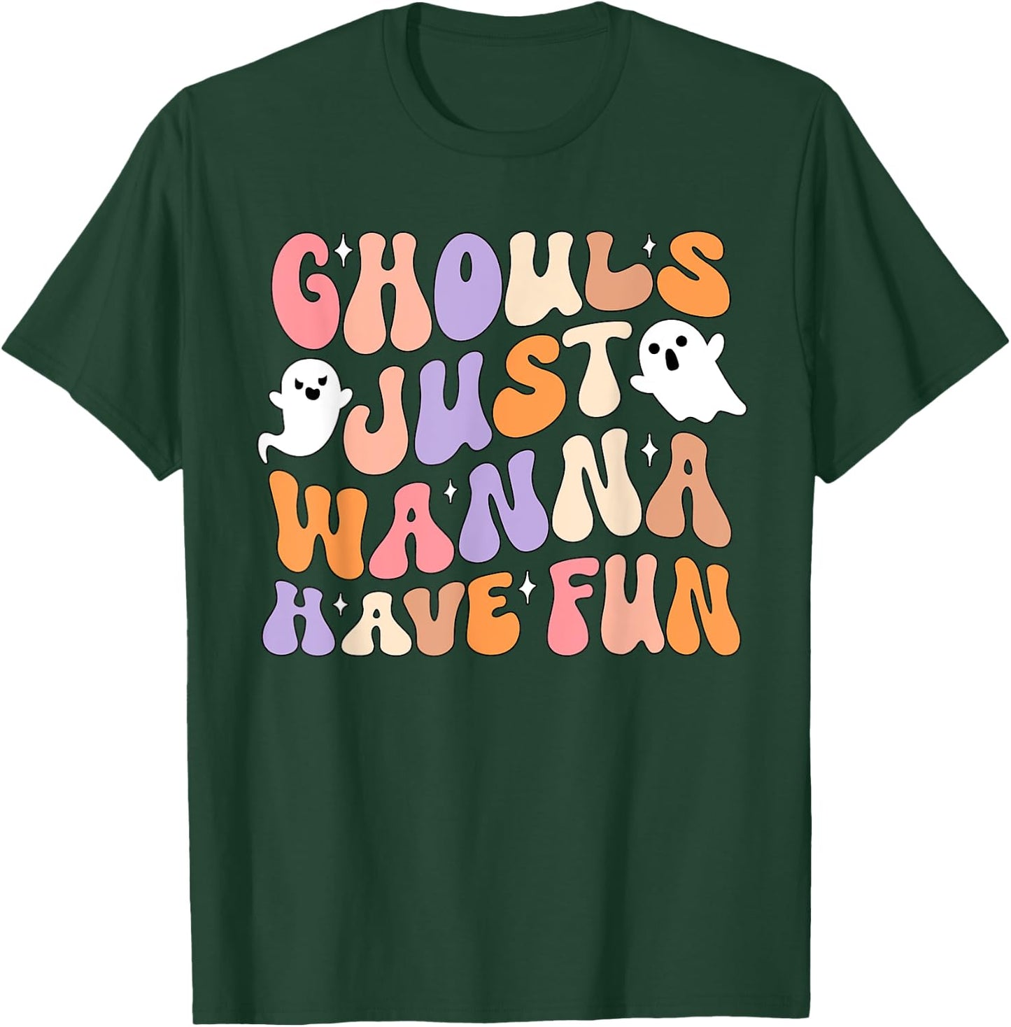 Ghouls Just Wanna Have Fun Spooky Season Groovy Halloween T-Shirt - T-Shirt | Forest