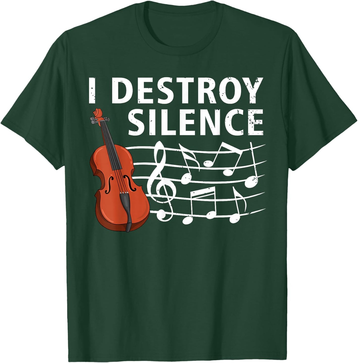 Funny Violin Player Art Women Kids Fiddle Violinist T-Shirt - T-Shirt | Forest