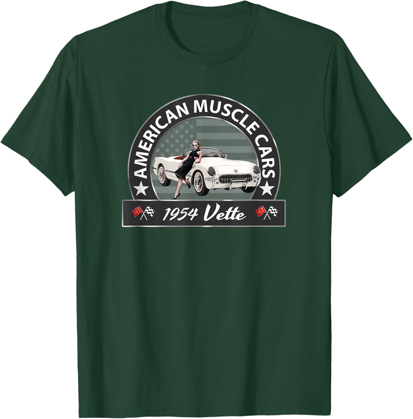 CLASSIC CARS, 1954 VETTE, ICONIC, VINTAGE SPORTS CARS, 1950s T-Shirt - T-Shirt | Forest