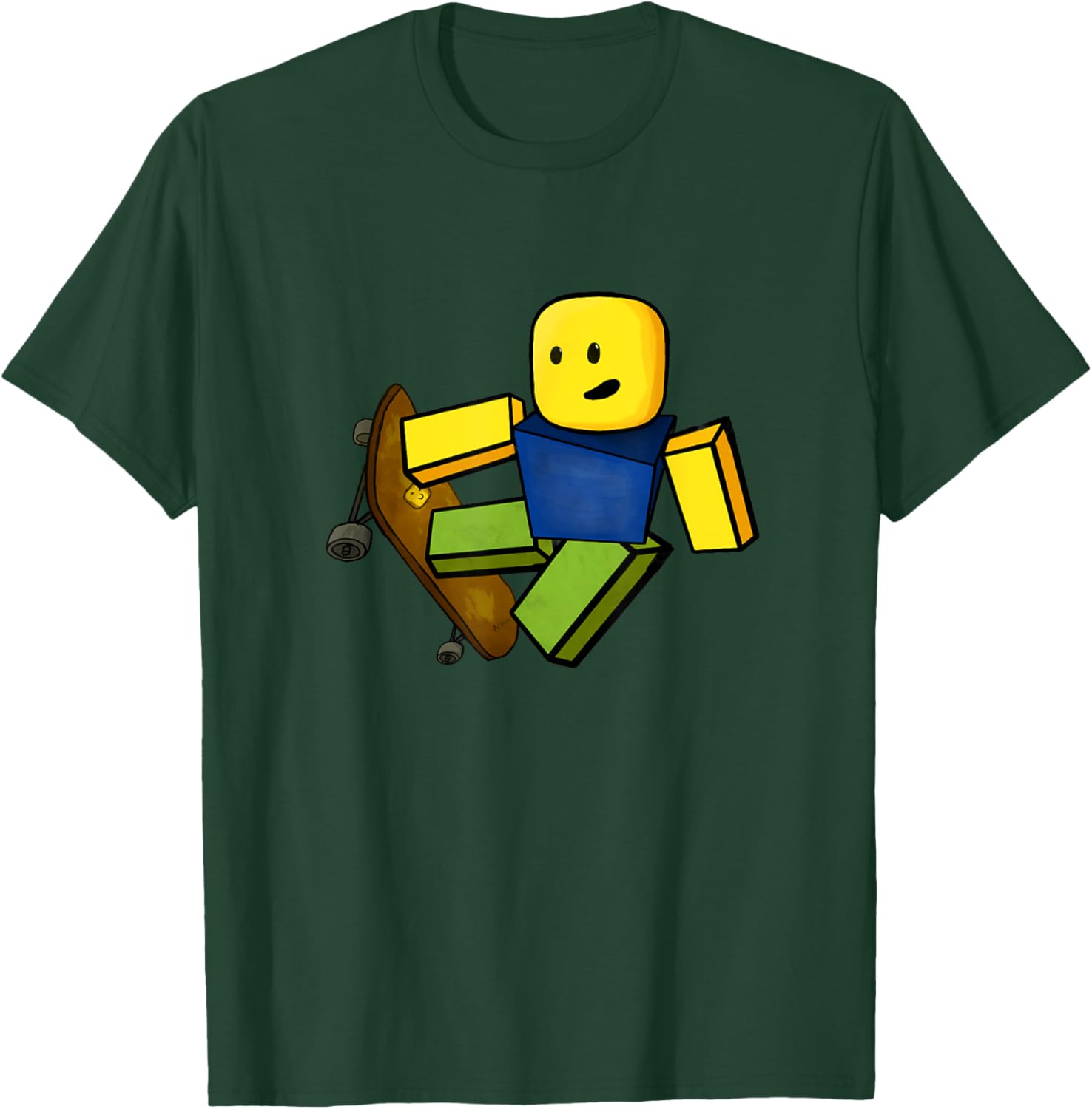 Blox Noob Skater | Funny Meme Gaming Gift Gamers T-Shirt - T-Shirt | Forest