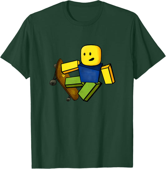 Blox Noob Skater | Funny Meme Gaming Gift Gamers T-Shirt - T-Shirt | Forest