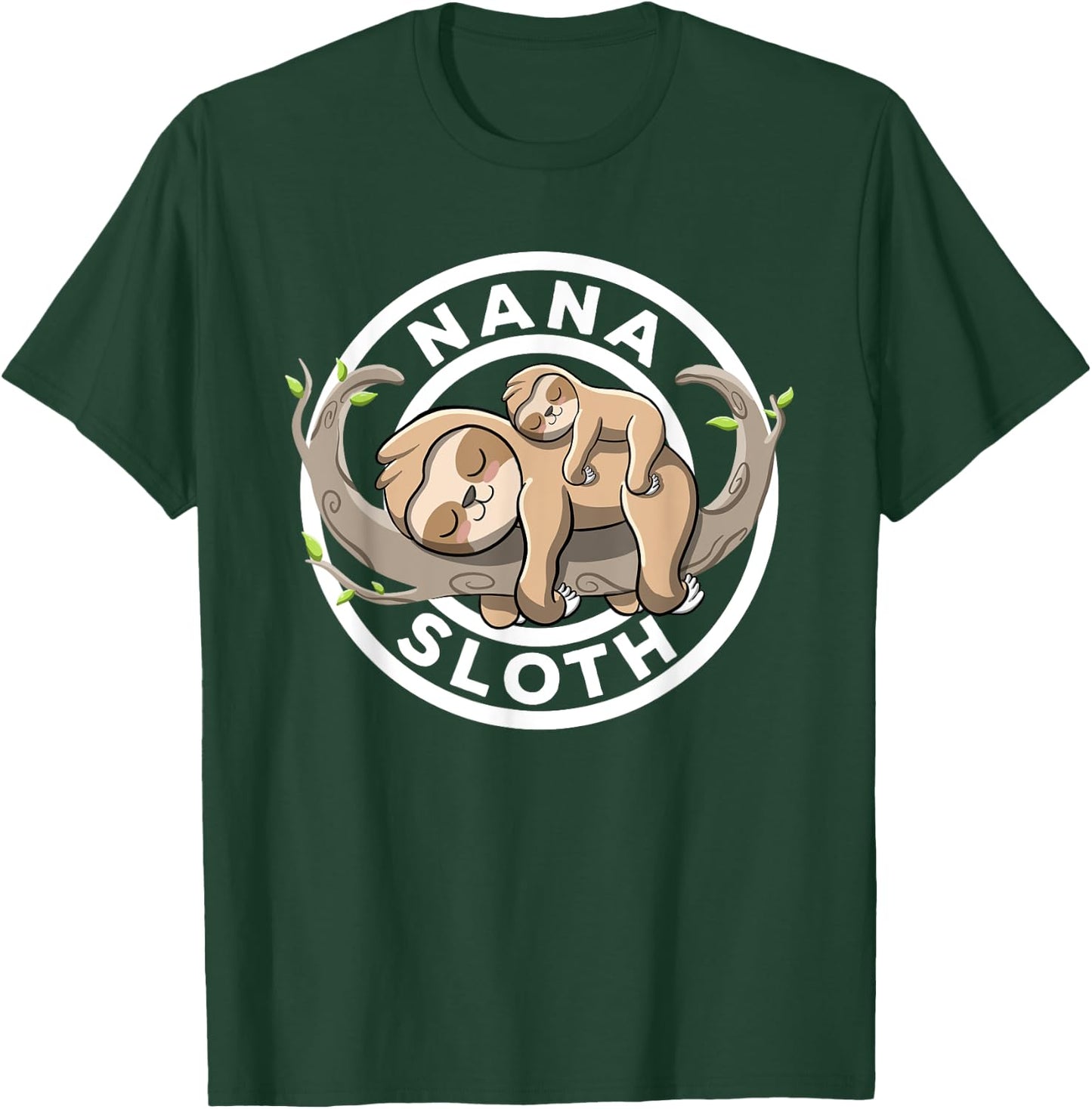 Nana Sloth Family Matching Zoo Nana To Be Granny Cute Sloth T-Shirt - T-Shirt | Forest