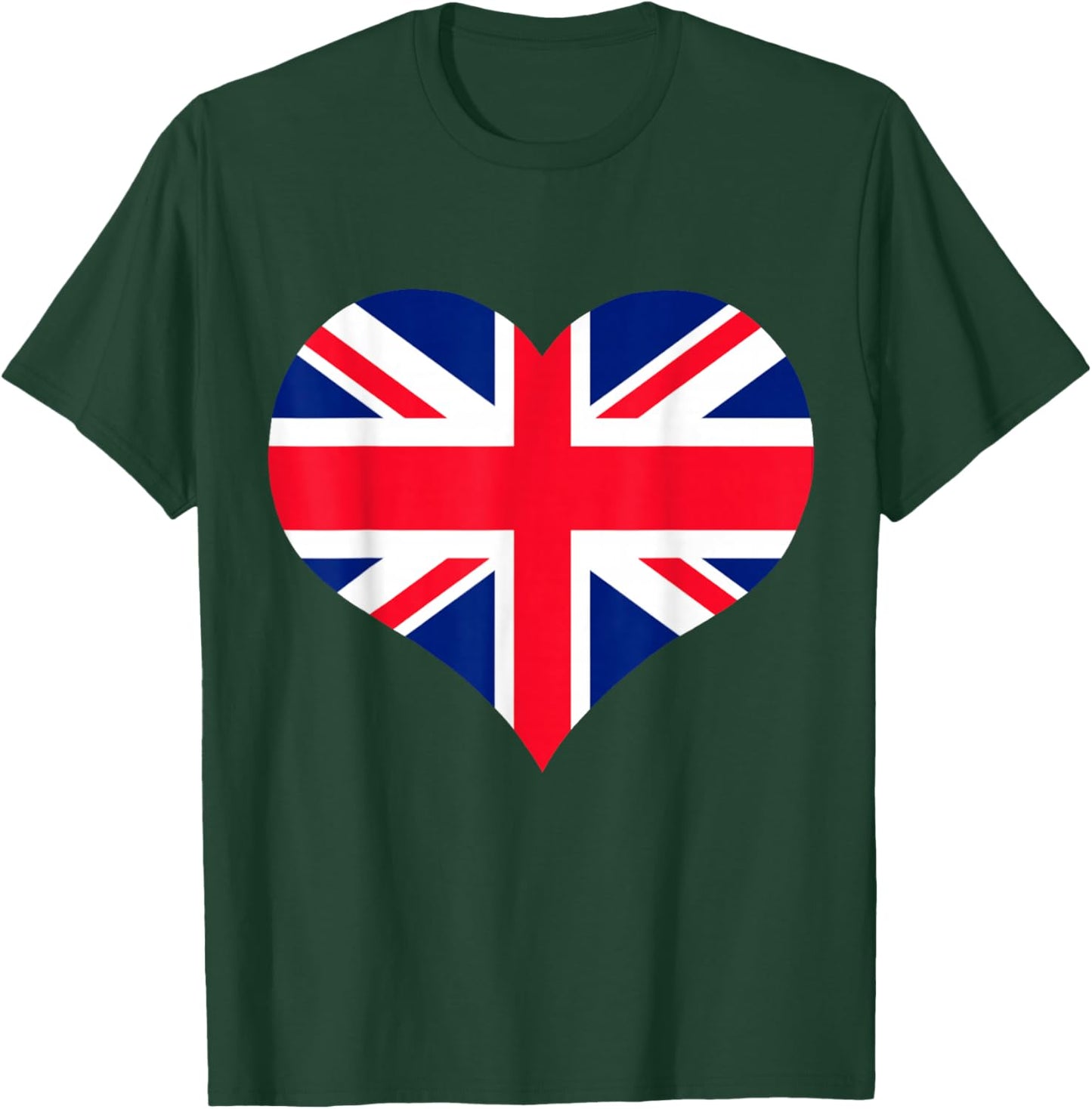 Union Jack British Flag Heart British Isles Men's Women's T-Shirt - T-Shirt | Forest