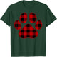 Cute Dog Lover Paw Print Plaid Pet Lover Red Plaid Paw Print Men Women Kids T-Shirt - T-Shirt | Forest
