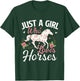 Just A Girl Who Loves Horses - Horse Animal Lover Horseman T-Shirt - T-Shirt | Forest