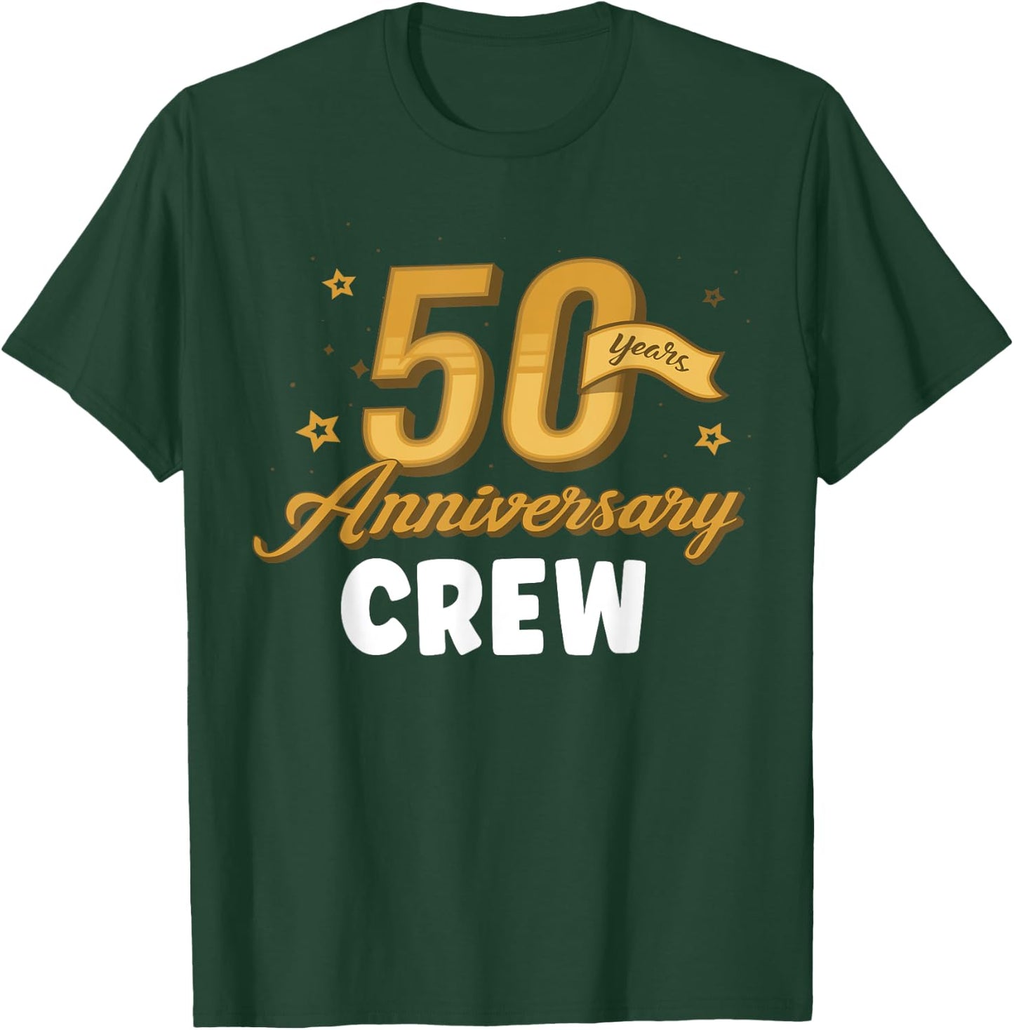 50th Anniversary 50 years of Marriage Golden Wedding Crew T-Shirt - T-Shirt | Forest