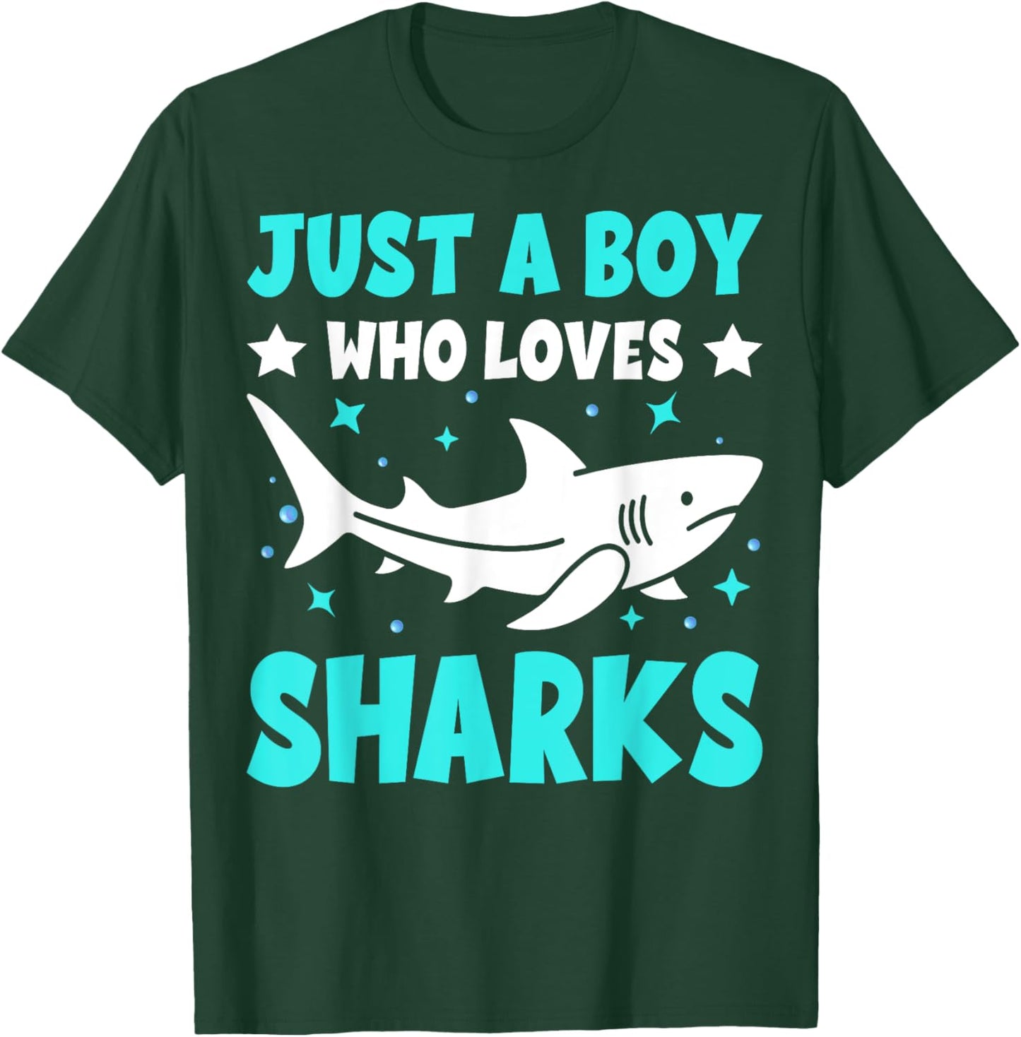 Just A Boy Who Loves Sharks Cute Sharks Lover Kids Gifts T-Shirt - T-Shirt | Forest