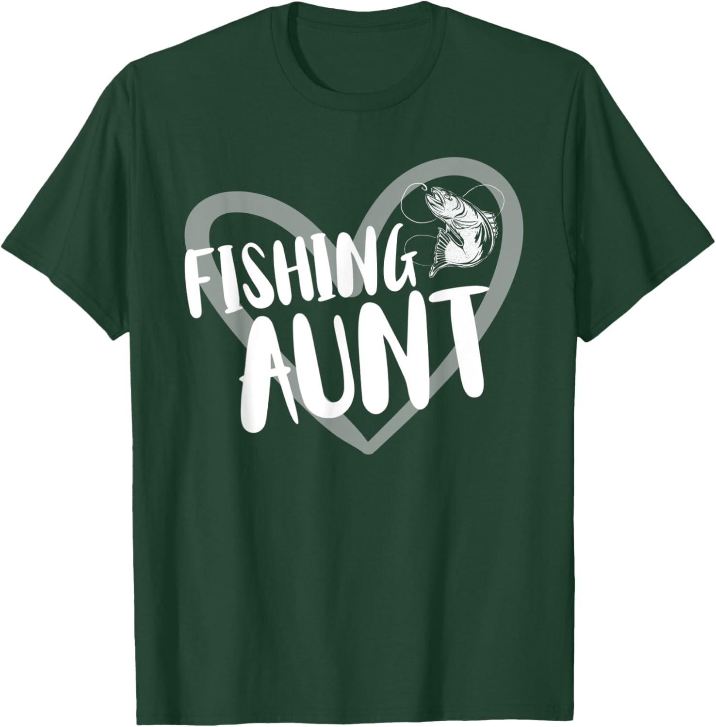 Funny Fishing Aunt Heart T-Shirt - T-Shirt | Forest