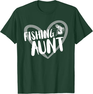 Funny Fishing Aunt Heart T-Shirt - T-Shirt | Forest