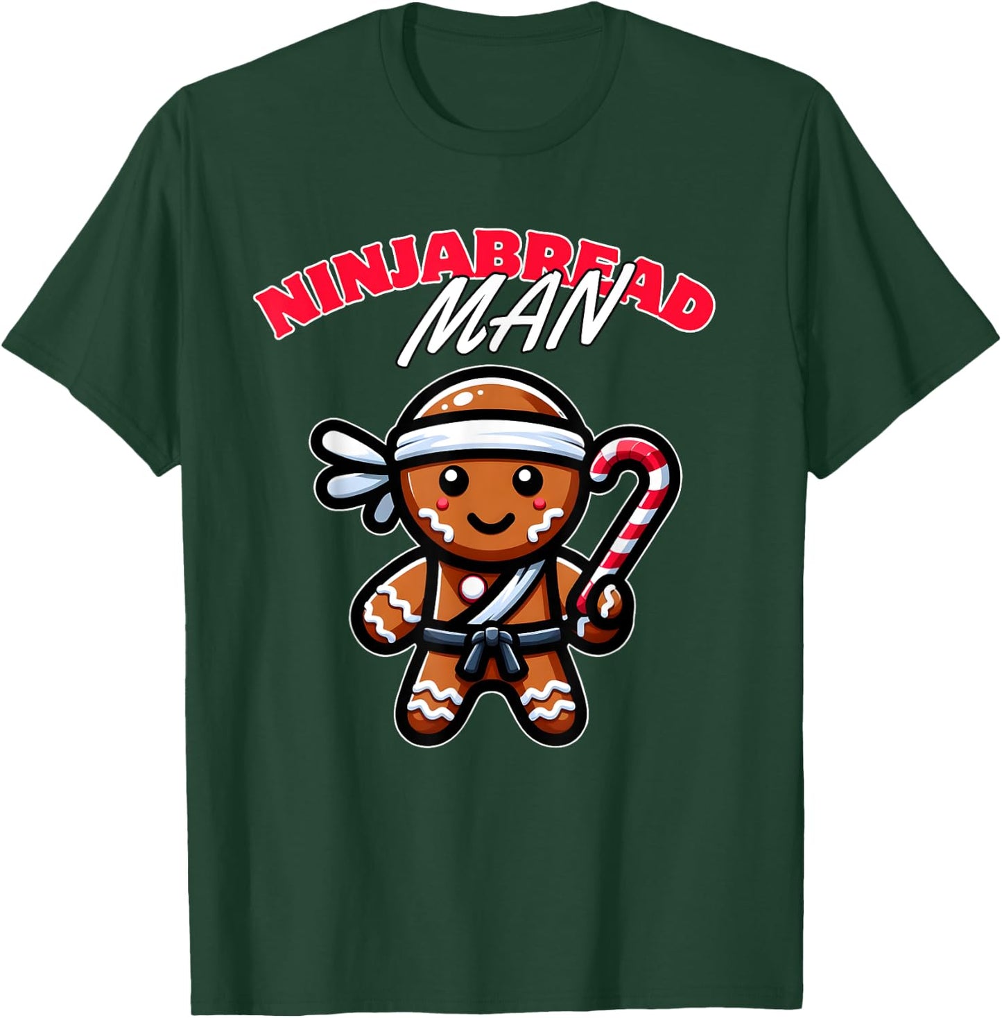Funny Christmas Ninja Gingerbread Ninjabread T-Shirt - T-Shirt | Forest