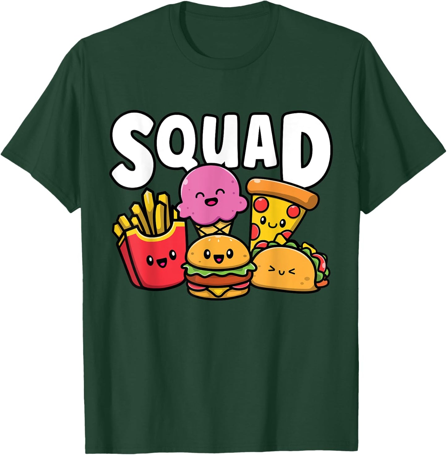 Junk Food Squad Cute Funny Fast Food Lover Foodie T-Shirt - T-Shirt | Forest