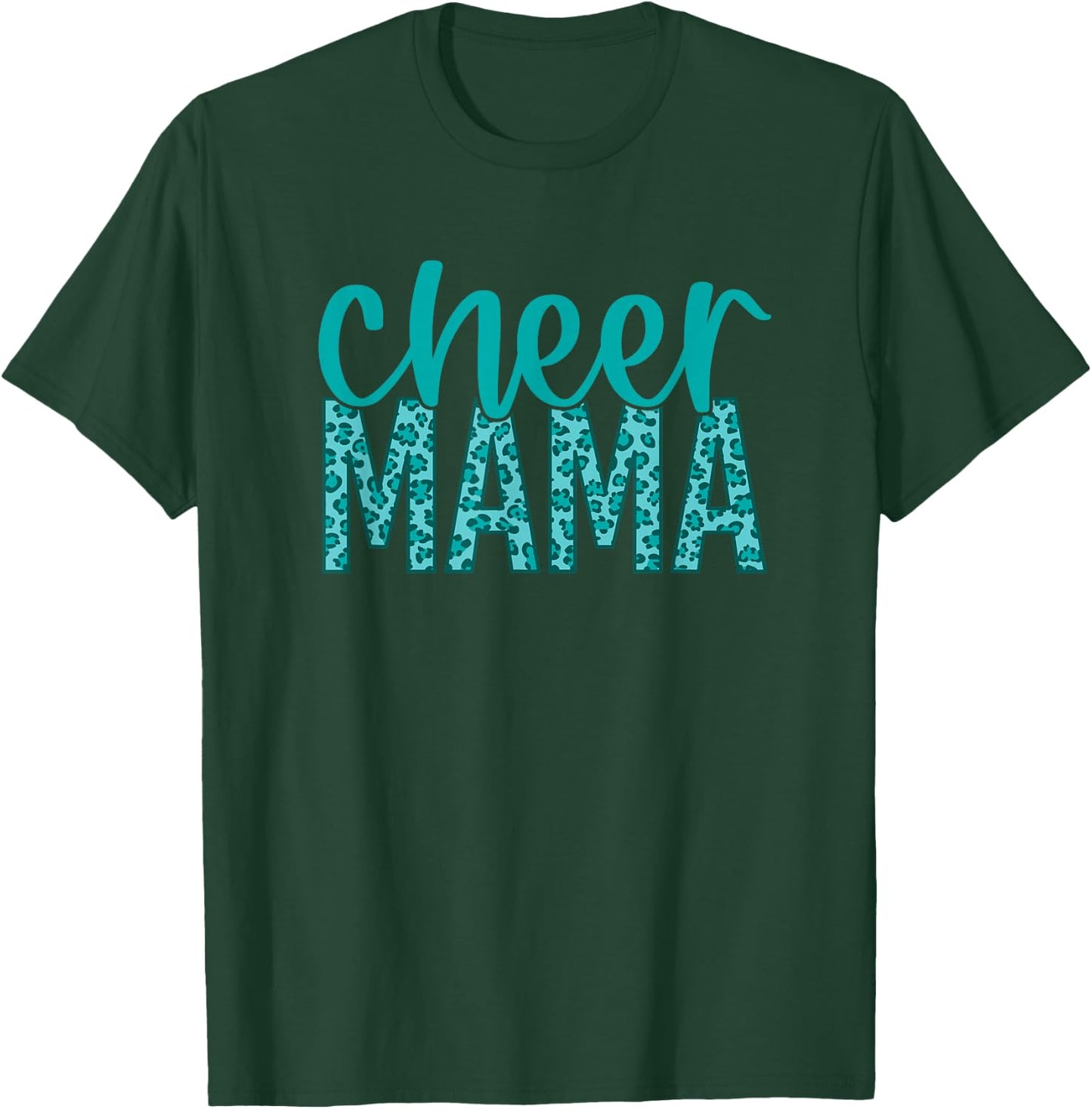 Cheer Mama - Teal Leopard Print T-Shirt - T-Shirt | Forest