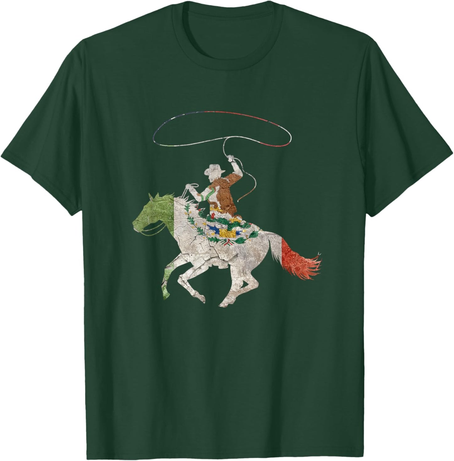 Mexican Cowboy Vaquero Horse Rider Western Lasso Rancher T-Shirt - T-Shirt | Forest