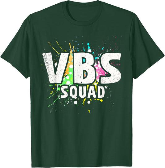 I Love VBS 2023 Squad Vacation Bible School Paint Splatter T-Shirt - T-Shirt | Forest