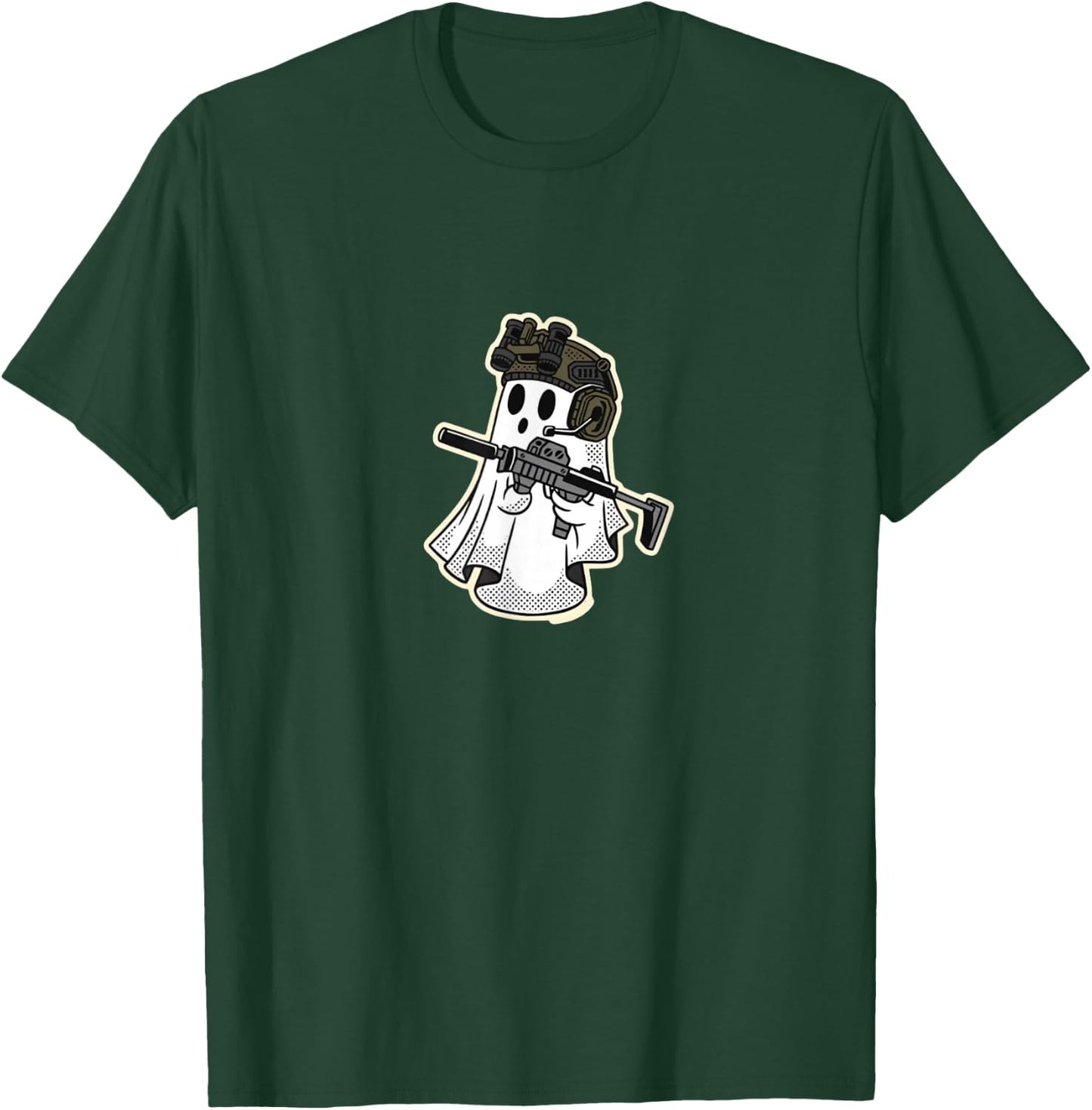 SF Ghost - Spooky Scary Special Forces! Funny military ghost T-Shirt - T-Shirt | Forest