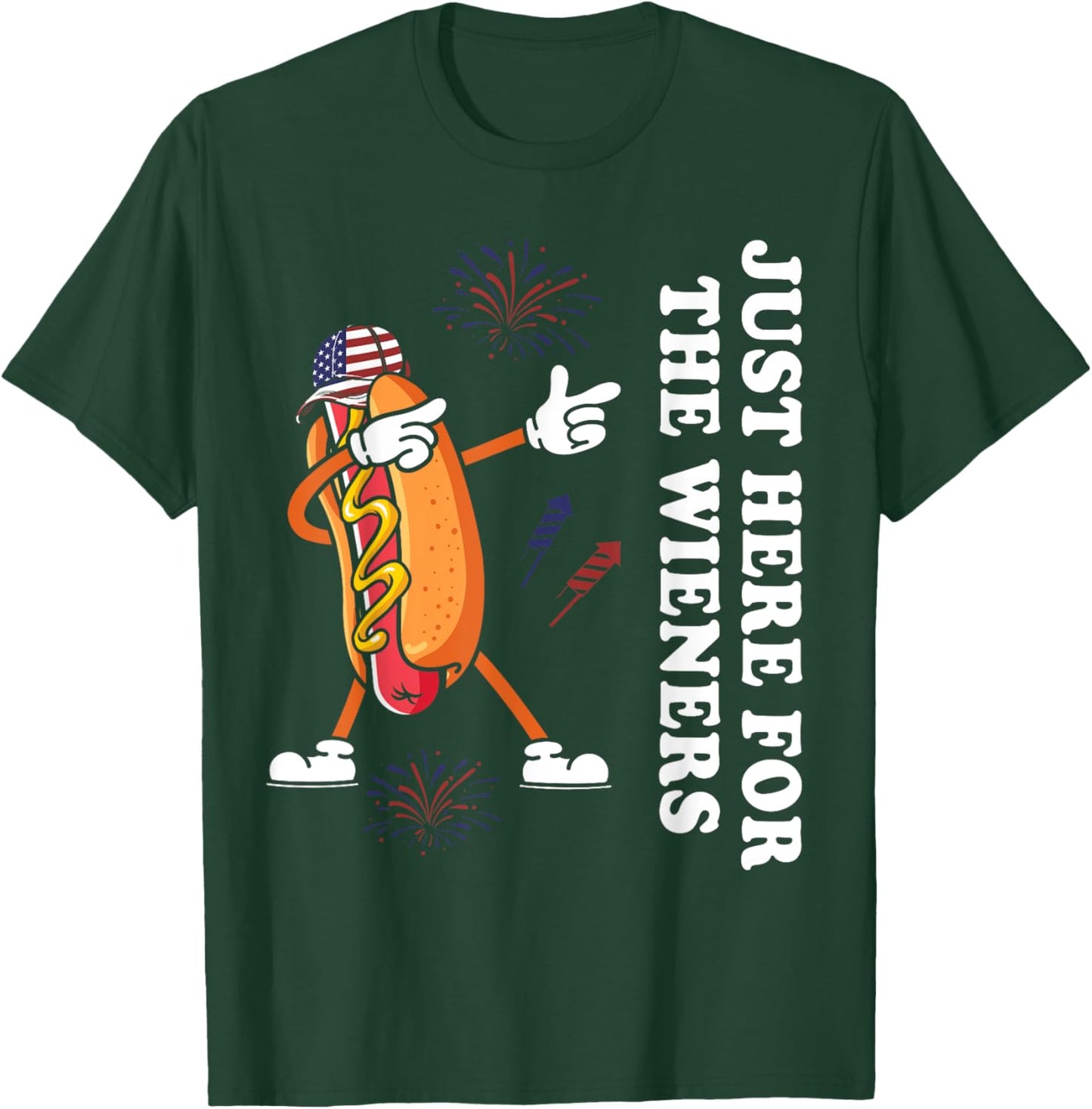 I'm Just Here For The Wieners Funny 4th of July T-Shirt - T-Shirt | Forest