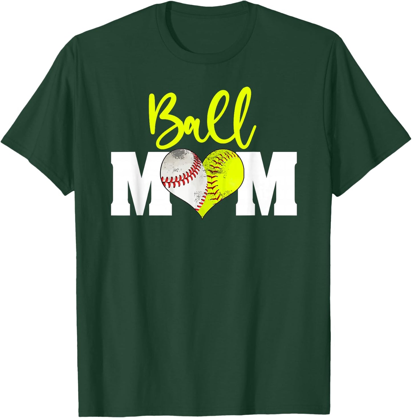 Softball Baseball Ball Mom Girls Fastpitch T-Shirt - T-Shirt | Forest